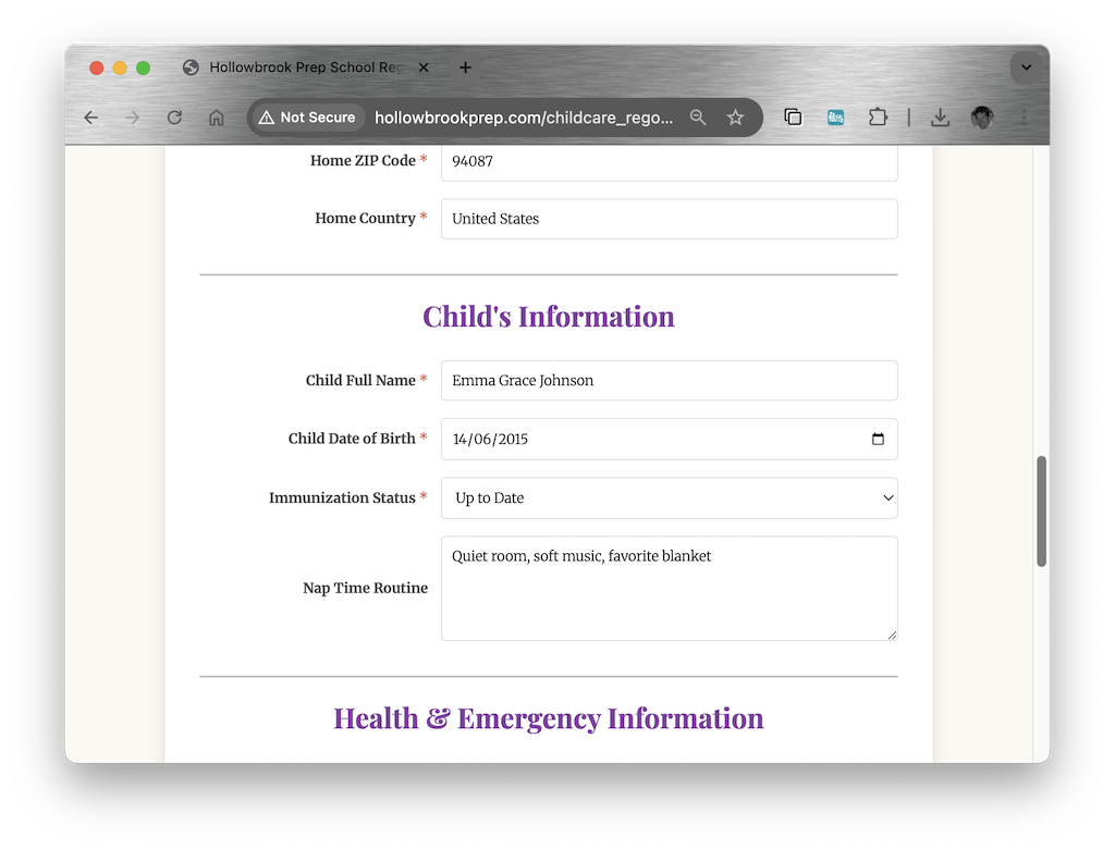 Online and PDF forms